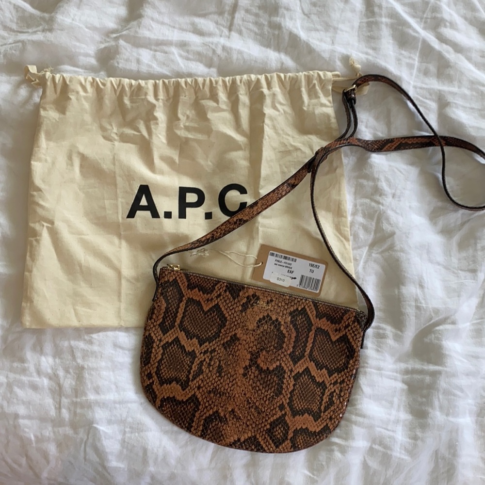 NWT A.P.C. snake print cross body bag!